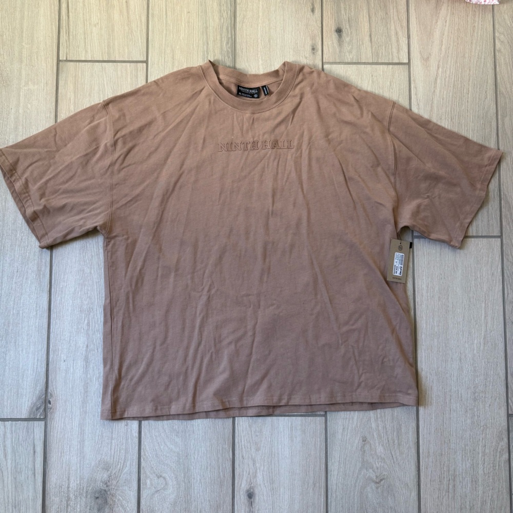 Ninth Hall Brown Embroidered Logo Tee